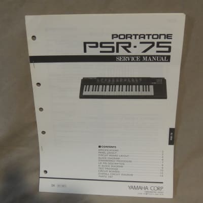 Yamaha PSR-75 Portatone Service Manual [Three Wave Music]