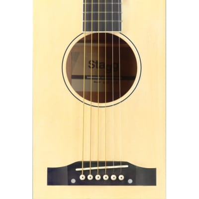 STAGG Slope Shoulder Dreadnought Acoustic Guitar with Catalpa Body Natural Finish image 5