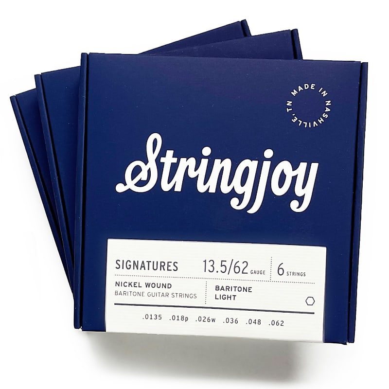 3 Pack StringJoy Tension Balanced Baritone Light Guitar Strings