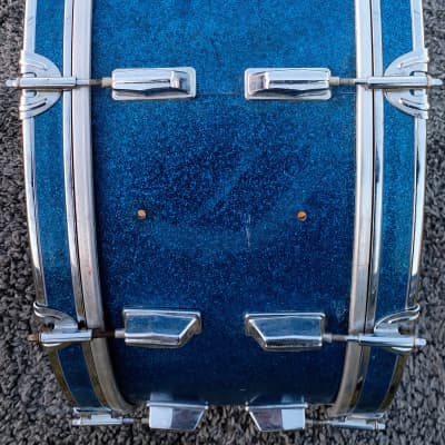70's Pearl 26" x 10" Blue Sparkle Bass Drum image 7