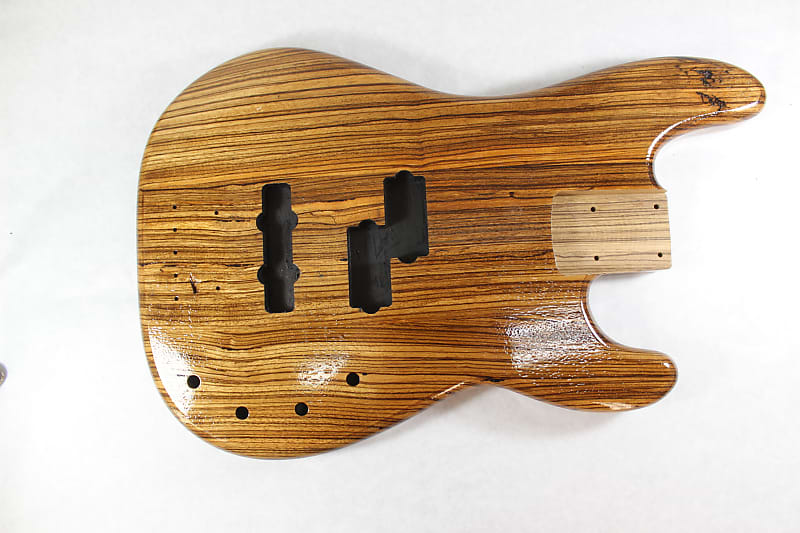 Finished Exotic Zebrawood P/J bass guitar body fits fender Reverb