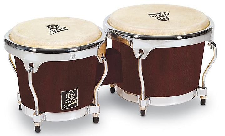 LP Aspire Wood Bongos - Dark Wood Black image 1