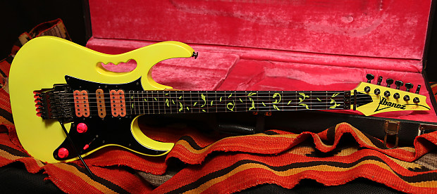 1989 Ibanez JEM 777 VDY Desert Sun Yellow Reverb