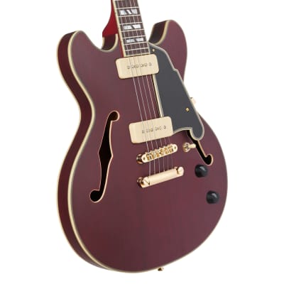D'Angelico Deluxe Mini DC - Satin Trans Wine for sale