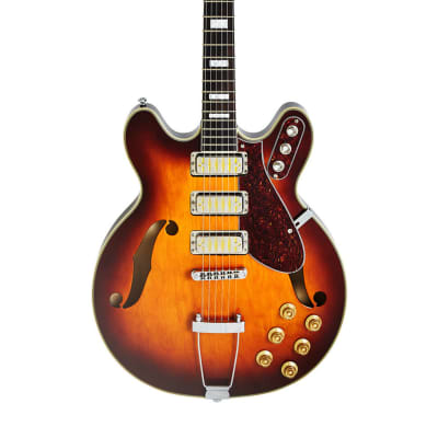 Airline Guitars H77 - Honeyburst - Vintage Reissue Semi Hollow Electric Guitar - NEW! image 1