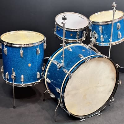 WFL Ludwig 24/13/16/5x14" Vintage Drum Set - Aqua Sparkle - MINT! image 3