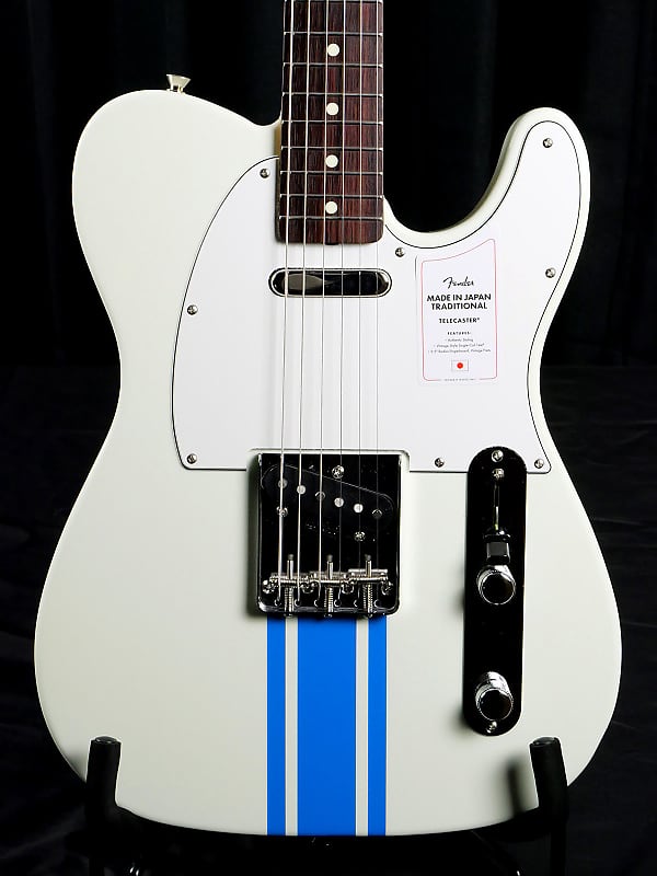 [SALE Ends Apr 24] Fender Made in Japan 2023 Collection Traditional 60s  Telecaster 2023 Olympic White with Blue Competition Stripe Limited Edition