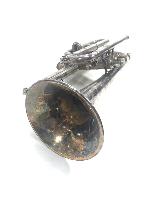 Antique Early 1900s Melodia Made by Emil K. Blessing Cornet Silver Tone  w/Case | Reverb