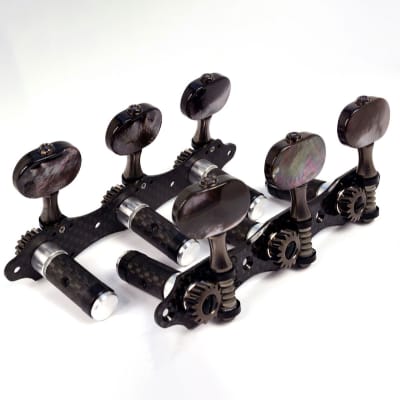 NEW Gotoh KG01-CA Classical Guitar Tuners w/ Real Black Mother of Pearl Buttons image 2