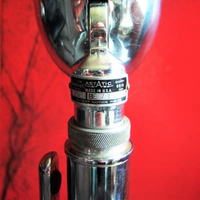 Vintage 1950's Astatic T-3 crystal "bullet" microphone High Z harp mic  w Astatic desk stand DISPLAY image 6
