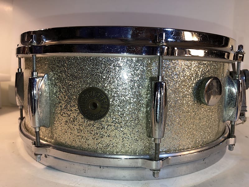 Gretsch Round Badge Snare drum - Silver Sparkle | Reverb