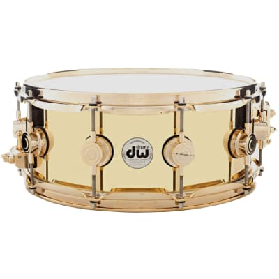 Drum Workshop Collectors Series 5.5x14 Snare Drum - Polished Brass Shell image 1