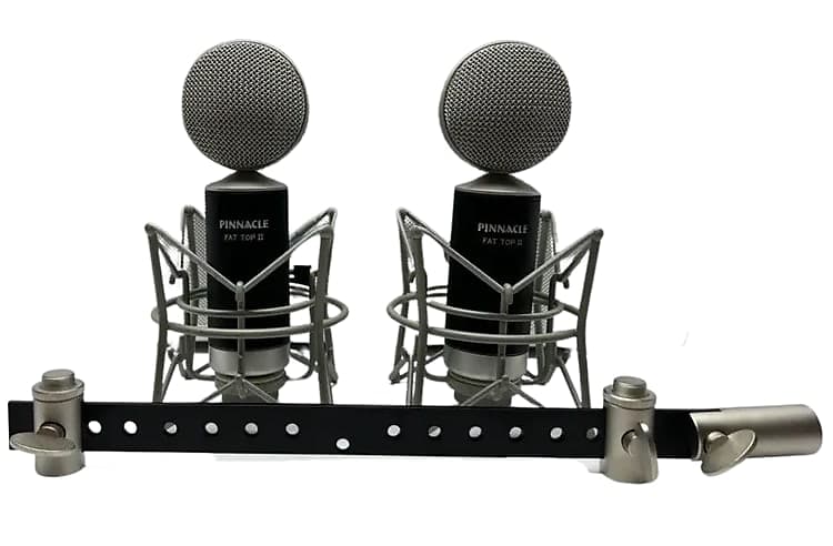 New Pinnacle Microphones Fat Top II w/ Lundahl | Stereo Pair | Ribbon Microphone | Black image 1