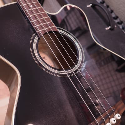Takamine PB5 SBL Pro Series Jumbo Cutaway Acoustic/Electric Bass Gloss Black Sunburst image 1