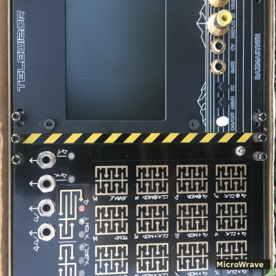 MicroWrave 1hp Under Construction Blank Panel 2021 Black & Yellow Caution Stripes image 9