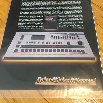 Roland TR-707 Original Magazine Print Ad Page