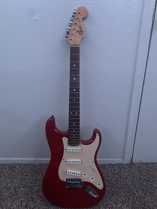 Squier Stratocaster Candy Apple Red Reverb