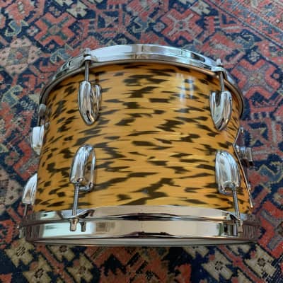 1962-1970 Slingerland 20/16/12 yellow tiger pearl vintage drums image 4