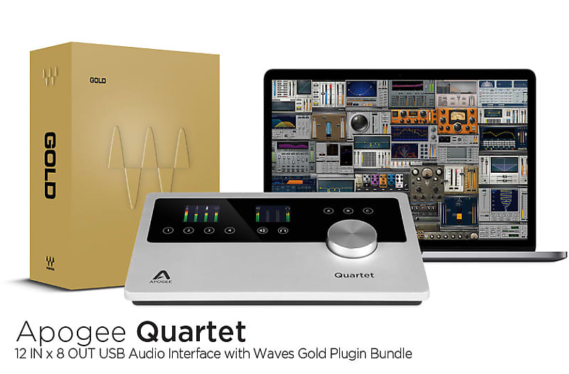 Apogee Quartet iOS Desktop Audio Interface and Control Center with Waves Gold Plugin Bundle for iPad & Mac image 1
