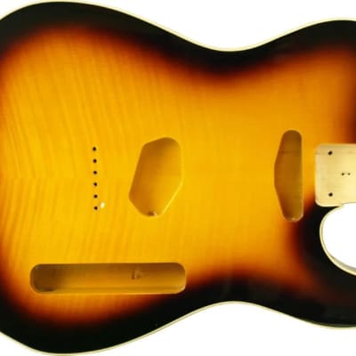WD Premium Finished Replacement Body For Fender Telecaster Flame Tobacco Sunburst Alder/Bound Flame