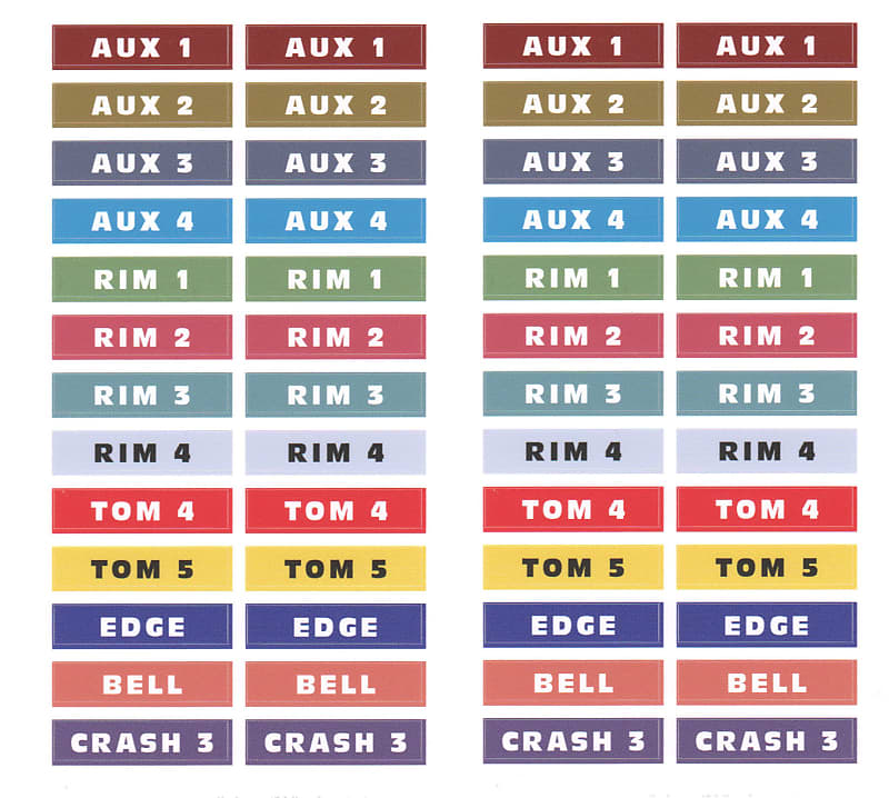2 SETS of Yamaha Drum Cable Snake Stickers for Auxiliary Accessories - Decal Label Pair Pack image 1