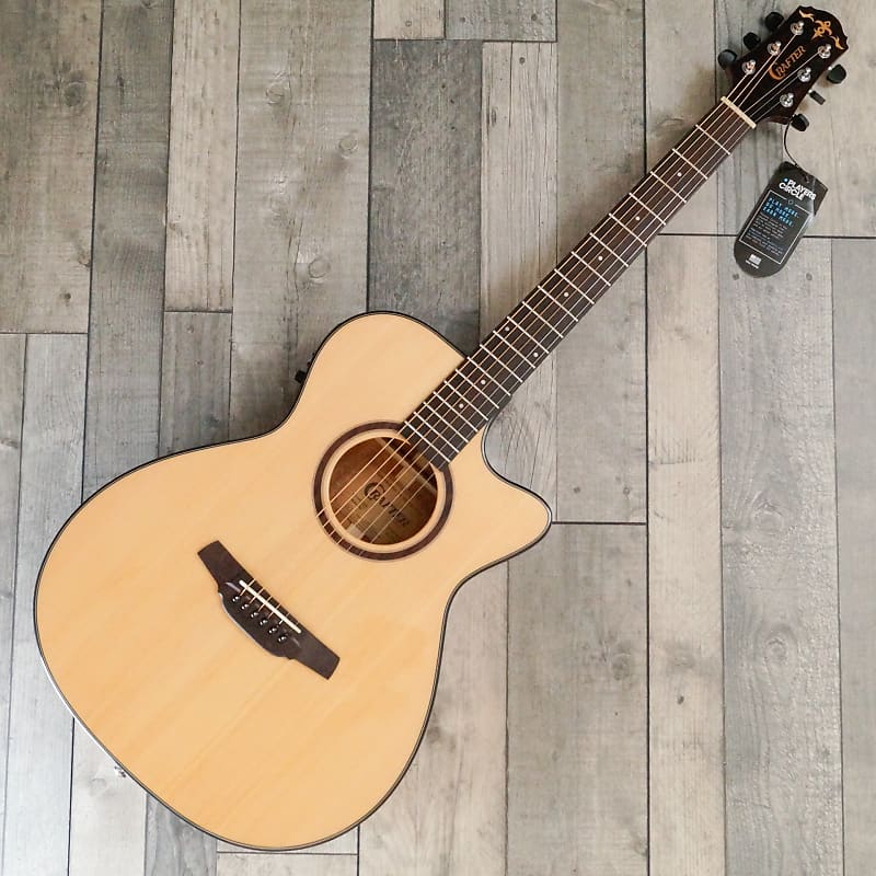 Crafter HT-500CE/N Orchestral Electro Cutaway Acoustic Guitar, Gloss Natural image 1