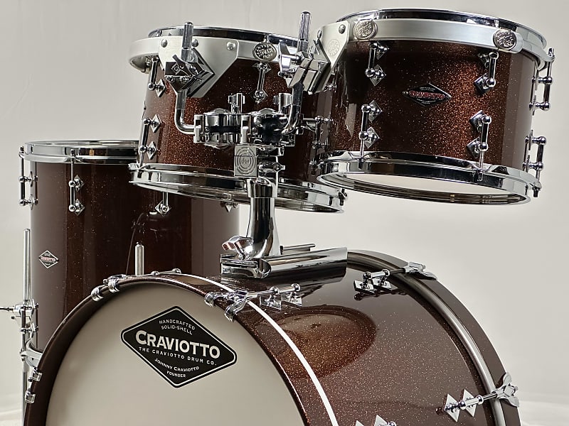 Craviotto 20/10/12/14" VIDEO Solid Maple Drum Set - 2016 Copper Sparkle Lacquer image 1