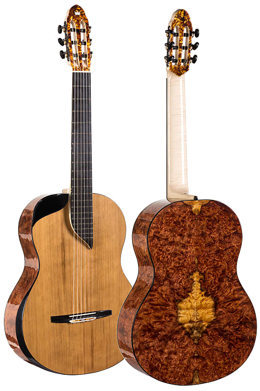 Luthier Concert Modern Classical Guitar Turkowiak Double Top Cedar Mammoth Amber Offset Soundhole image 1