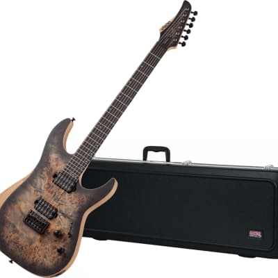 Schecter Reaper 6 Charcoal Burst SCB 1500 Electric Guitar w/ Case and Polish Cloth image 3