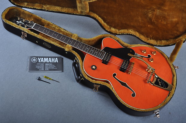 2016 Yamaha Hollow Body Electric Guitar AES 1500 Transparent Orange- Flame Maple Body w/Hardcase image 1