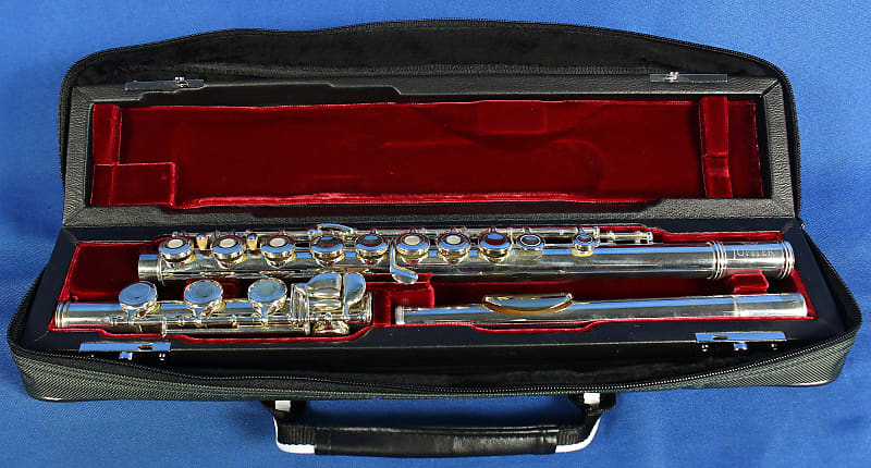 Jupiter JFL-611-RBS Open Hole Flute Low B Foot Solid Silver Head Gold Lip  Plate