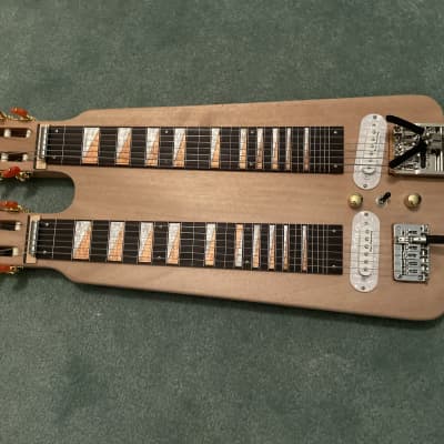 LAP STEEL guitar double neck Mahogany, home assembly open D and C6 with benders image 1