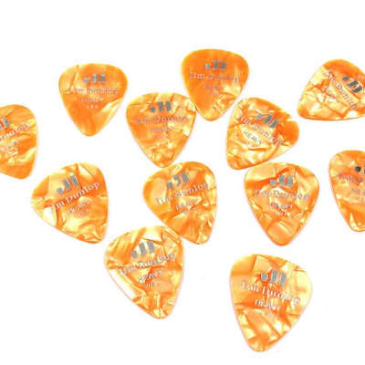 Dunlop Guitar Picks  12 Pack  Celluloid  Orange Pearloid  Heavy .94mm image 1