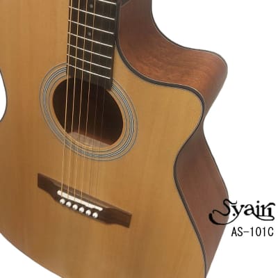 S.yairi AS-101C Solid Sitka Spruce & Mahogany Cutaway Grand Auditorium acoustic Guitar image 5