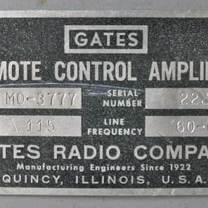 Very Early  1950 Gates Dynamote  Tube Microphone Pre Amplifier from RCA NYC Studio image 11
