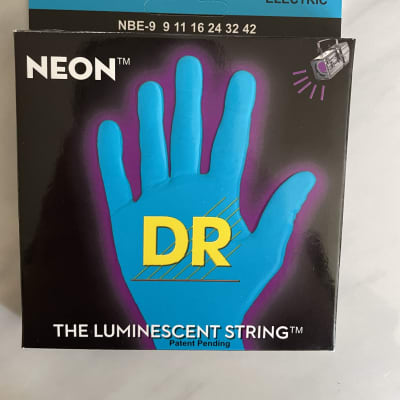 DR NBE-9 Hi-Def Coated Neon Electric Guitar Strings - Light (9-42) 2010s - Neon Blue image 1