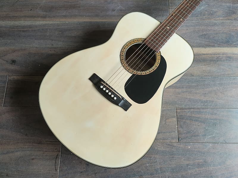 1970's Hamox Deluxe Japan F1501W Acoustic Guitar (White) | Reverb