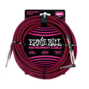 Ernie Ball 6062 25' Braided Straight / Angle Instrument Cable - Black / Red