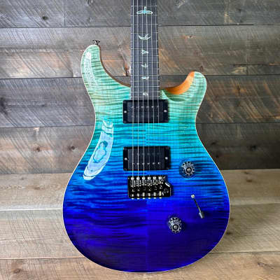 PRS Custom 24 Wood Library Flame Maple 10-Top  Torrefied Maple Neck African Blackwood FB - Blue Fade 363813 image 8