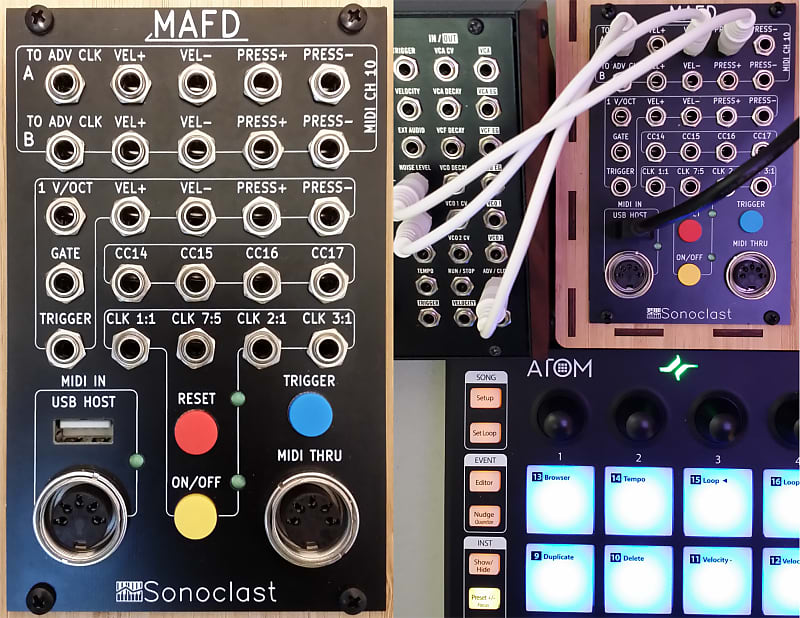 Sonoclast MAFD Luxe MIDI-to-CV Eurorack Module (MIDI Adapter For DFAM) image 1