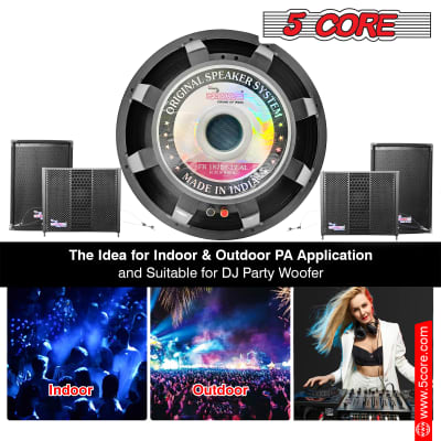 5Core 18 inch Subwoofer Replacement DJ Speaker Sub Woofer Loud FR 18 220 17 AL image 12