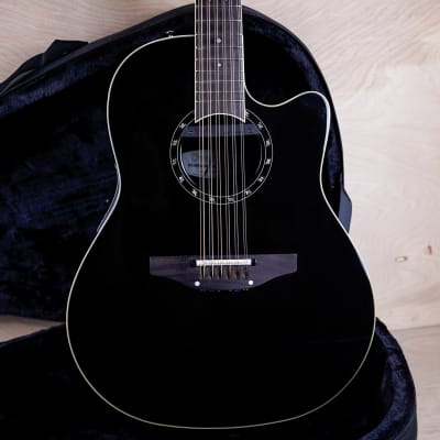 Ovation 2751AX-5 Standard Balladeer 12-String Acoustic Electric Guitar 2010's Black w/ Bag for sale