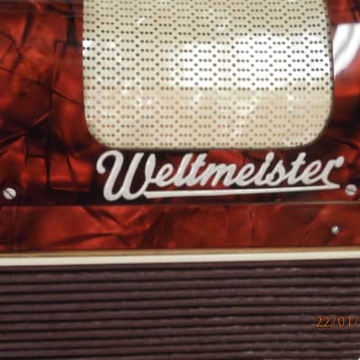Weltmeister  8 bass diatonic button accordion key C/F 1990-2000 red marble image 2