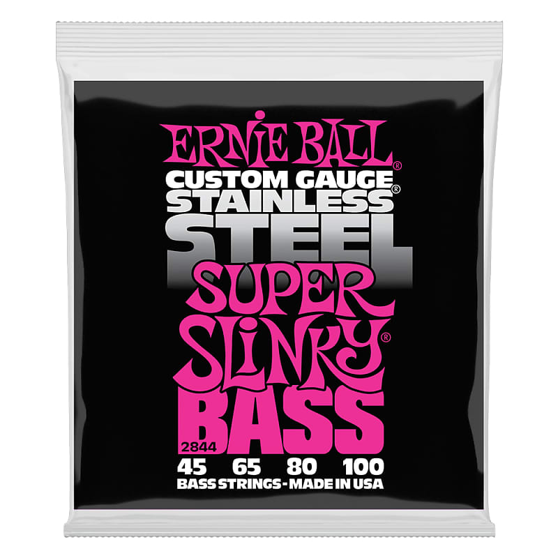 Ernie Ball P02844 Super Slinky Stainless Steel Bass Strings image 1