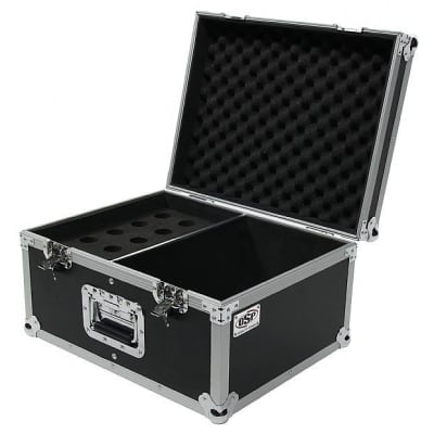 OSP ATA 15 Slot Microphone Flight Road Case + Storage & (15) 25' Soft Mic Cables image 2