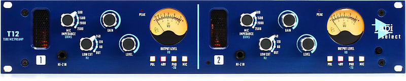 API Select T12 2-channel Tube Microphone Preamp image 1