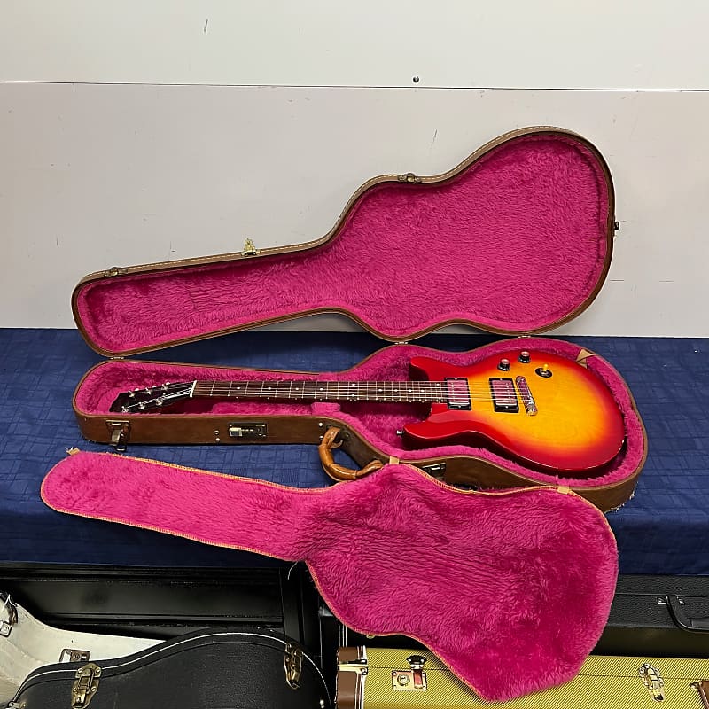 Vintage 1998 Gibson Les Paul Studio Double Cutaway Electric Guitar Cherry Sunburst DC with Gibson Case image 1