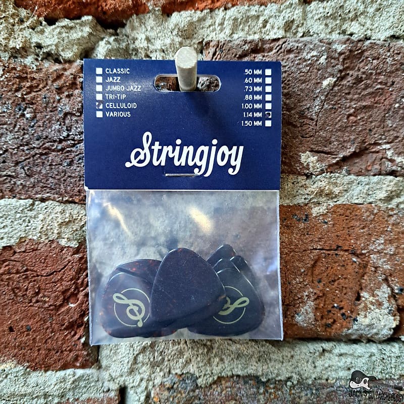 Stringjoy Picks Heavy Tortoise Celluloid 1.14 mm Guitar Reverb