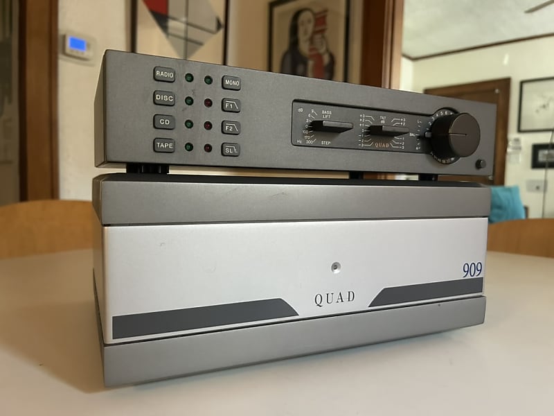 RARE Quad 909 Power Amp and 34 Preamp Audiophile Seperates Set, WORKS PERFECTLY  			
