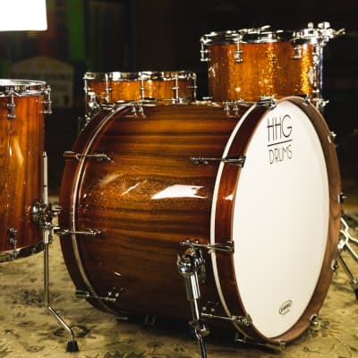 HHG Drums Walnut Heritage Series Kit, Burnt Sienna Gloss image 1